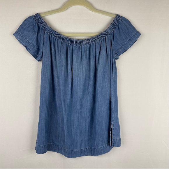 Cloth & Stone chambray off shoulder blouse top XS - Picture 3 of 5